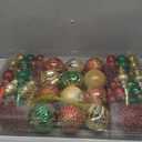 92ct Christmas Tree Decoration Set - Shatterproof Christmas Baubles with Strings for Wreath, Garland & Party Decoration, Red-Green