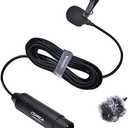 COMICA XLR Pin Microphone CVM-V02C XLR Clip Microphone Unidirectional Lavalier Microphone 48V Phantom Power Video Microphone for Canon/Sony/Panasonic Camcorder Microphone Zoom H4n H5 H6 Tascam DR-40