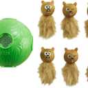 Outward Hound by Nina Ottosson Dog Snuffle N' Treat Ball Puzzle, Level 2 Intermediate, Green, Large