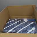 Washable Area Rug 3x5  Modern Geometric Low Pile Rug with Non-Slip Backing, Soft Neutral Carpet for Living Room, Bedroom, Dining Room & Home Office Navy