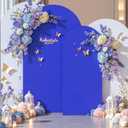 Royal Blue Arch Backdrop Cover, Set of 2 Spandex Fitted Stretchy Arch Stand Covers, 2-Sided Round Top Chiara Backdrop Cover for Party Birthday Ceremony Banquet Baby Shower Banquet Arch Decoration