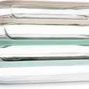 COOK WITH COLOR 8-Piece Deep Glass Baking Dish Set with Plastic Lids  Casserole and Food Storage Containers for Lasagna, Leftovers  Freezer-to-Oven, Microwave & Dishwasher Safe, Mint