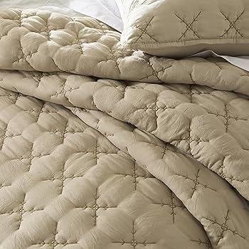 BedSpread with 1 Pillowcase Beige 230" x 168" BedSpread with 1 Pillowcase Beige 230" x 168"