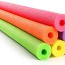 Hollowfly 6 Pack Jumbo Pool Noodles Swimming Floating Foam Tube Extra Large Hollow Bright Swimming Pool Noodles Bulk Heavy Duty for Adults(Multi Colors,55 x 3.5 Inch)