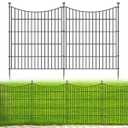 5 Panels No Dig Dog Fence Outdoor for Yard, 32 in(H) X 12 ft(L) Decorative Tall Garden Fence Animal Barrier, Rustproof Metal Wire Garden Edging and Borders, Temporary Fencing Stakes