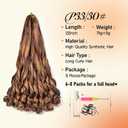 Boho French Curl Braiding Hair 22 Inch 8 Packs Box Braids Crochet Hair Extensions 75g/Pack Bouncy Loose Wavy Synthetic Pre Stretched Curl Braiding Hair for Black Women (22 Inch,8 Packs,P30/33)