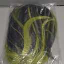 WKLOUYHE Short Straight Wig with Bangs for Women Shoulder Length Bob Women's Synthetic Wigs Heat Resistant Hair for Cosplay Halloween Daily Party Use (Black and Green)