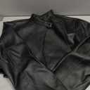 MakeMeChic Women's PU Leather Cropped Jacket Long Sleeve Zip Up Y2K Motorcycle Coat (Medium, Black)