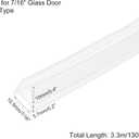 Uxcell Shower Door Side Seal, U-Type Shower Door Sweep for 7/16" Glass 130" Long Silicone Frameless Glass Door Seal Strip, Stop Shower Leaks, Clear