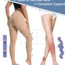 +MD 140D Light Compression Pantyhose for Women, 15-20mmHg Graduated Compression Tights, Footless Leggings for Leg Support M
