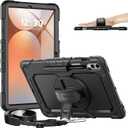 Timecity Case for Samsung Galaxy Tab S10 Plus/ S9 FE Plus/ S9 Plus 5G Tablet 12.4'' Case - Heavy Duty Protective Cover with Screen Protector, Stand, Shoulder Strap & S Pen Holder, Kids-Friendly, Black