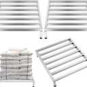 3 Pack Dunnage Rack 23.6" Long x 23.6" Wide, 3.9" Height Stainless Steel Shelf 2000+ Pound Capacity Commercial Food Floor Rack for Restaurants Kitchens Garages and Vehicles(Detachable)