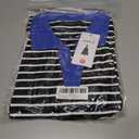 ZESICA Womens Striped Long Sleeve Tops Oversized Sweatshirt V Neck Loose Fit Tunic Tops Spring Casual Blouses (Black, S)