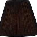 Aspen Creative 33054, Hardback Empire Transitional Spider Lamp Shade, Mushroom Pleated Black, 7" Top x 13" Bottom x 10" Slant