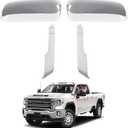 Chrome Tow Mirror Cap Compatible with Chevrolet Chevy Silverado/GMC Sierra 2500HD 3500HD 2020 2021 2022 2023 2024 2025, Top&Side Clip-on Mirror Cover Trim