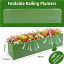 Metal Railing Planter Box, 30 Inch Balcony Planters with Adjustable Brackets, Large Hanging Planters for Outdoor Fence Deck