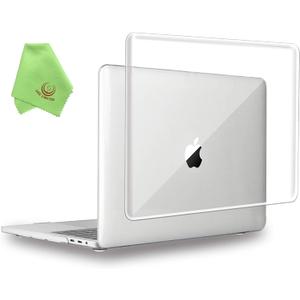 UESWILL Crystal Clear Glossy Hard Case Compatible with 2016-2019 Release MacBook Pro 15 inch with Touch Bar & USB-C, Model A1990 A1707, Clear
