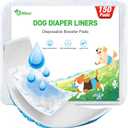 Dog Diaper Liners Booster Pads, 150ct Disposable Dog Diapers Inserts Male Female for Washable Doggie Belly Bands Wraps Covers Period Panties(Large)