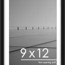 2 x PEALSN 9x12 Picture Frame, Display Pictures 6 x 8 with Mat or 9 x 12 Without Mat for Wall Mounting Display, Photo Frames, Black