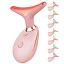 7 Color Face and Neck Massager Light Therapy, Red Light Based Facial Massager for Skin Care, Firming, Smoothing (Rose Golden)