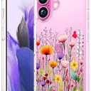 CCFUNCASE Compatible with iPhone 16 Plus Case Clear Cute for Women - Rugged Phone Cases Funda Protector Cover Skin (Yellow Florals Field Spring)