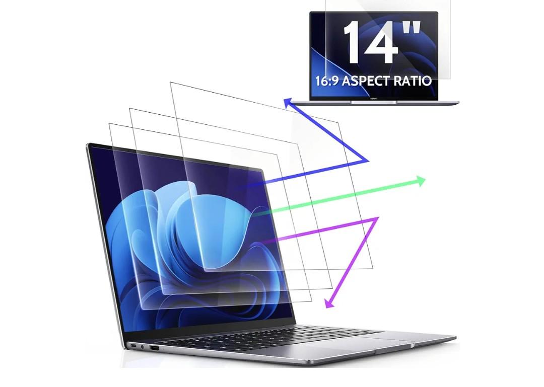 1 Pcs 14 Inch Anti Blue Light Screen Protector Compatible With Lenovo Hp Dell Acer Asus Samsung etc Laptop-16:9 Aspect, 14" Computer Monitor Glare Filter Uv Blocker Shield Cover Eye Protection Film