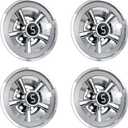 8 Inch Golf Cart Wheel Cover Hub Caps, Universal Chrome Golf Cart Hub Caps Snap-on Installation for Most Golf Carts Yamaha, Club Car, EZGO (Set of 4)