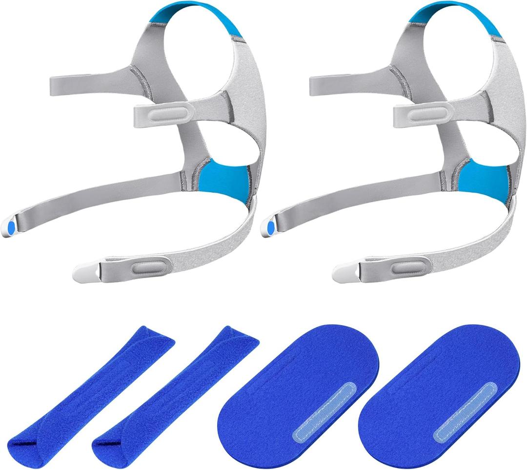 2PCs Replacement Headgear for Airfit F20 with 4 Strap CoversStronger Adhesive and Softer Material for More Comfortable Experience, ItAll Supplies for CPAP Users - Standard Size