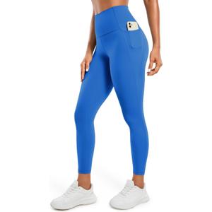 CRZ YOGA Butterluxe Workout Leggings Pockets 25'' - High Waisted Gym Womens Yoga Pants Buttery Soft (Small, Sparkle Blue)