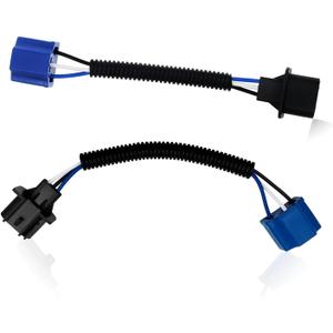 2 PCS Car H13 Male to H4 Female Adapter, 9.44" Waterproof Headlight Adapter Connector Wire Harnes, HID to Led Conversion Kit for Headlights Fog Lights, Universal Wire Harnes for Cars (Black)