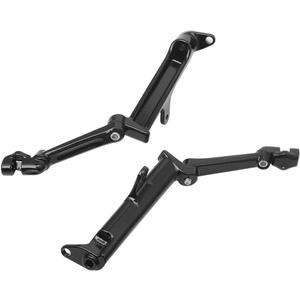 Black Adjustable Frame Mounted Highway Peg Mounts with Extended Arm For Harley Touring 2009-2020