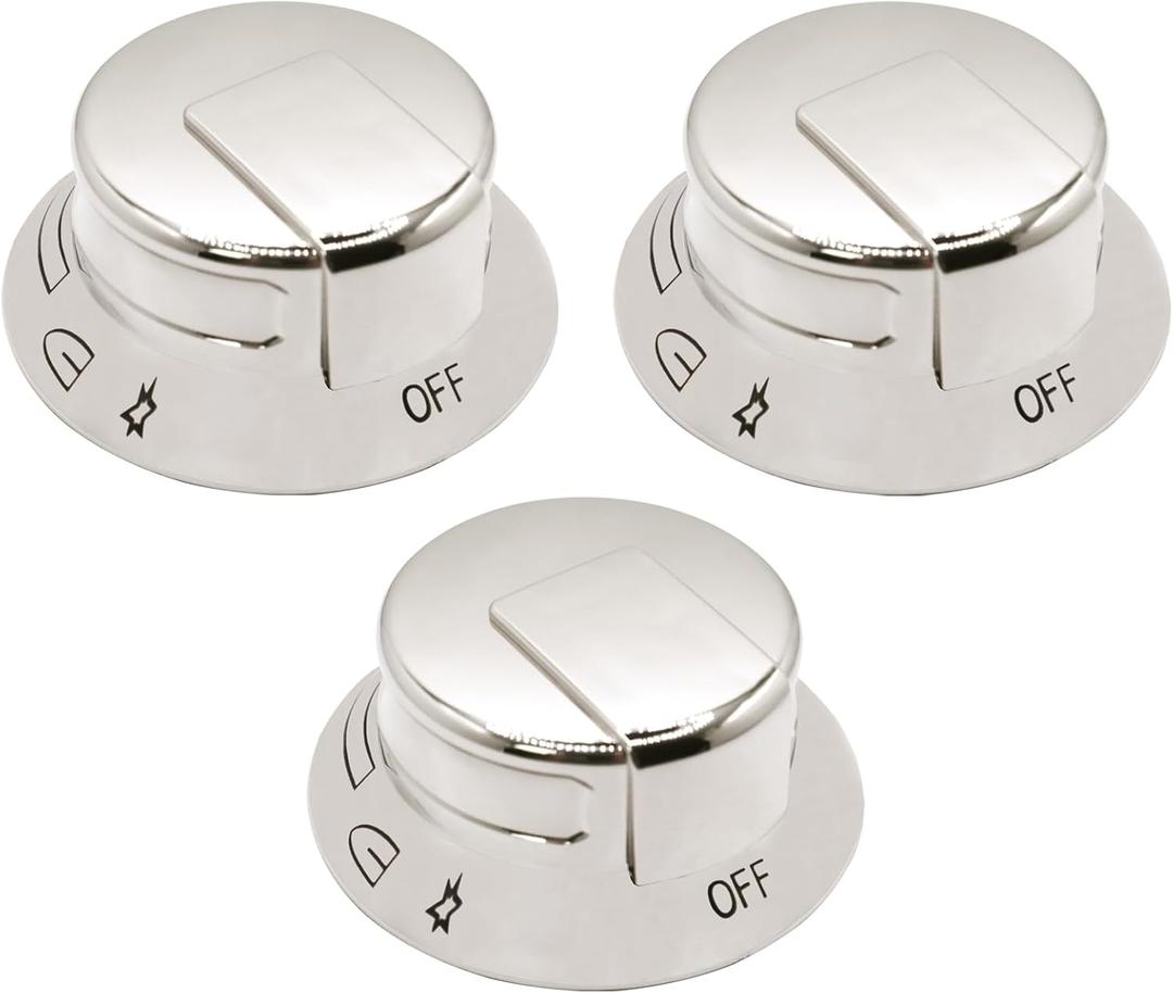 318569904 Cooktop Burner Control Knob Compatible with Frigidaire Electrolux Replaces 3514026 AP5809436 PS9495257 EAP9495257(3Pack)
