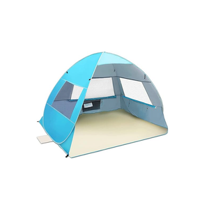 Beach Tent Sun Shelter & Portable Beach Canopy UPF 80+ UV Protection, Beach Shade Canopy with 6 Sandbags, Sand Shovel Ground Pegs for Outdoor Camping, Picnics (Beige,12x12FT)