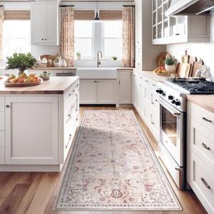 Amazon.com: Rug Runner for Hallways 2x6, Kitchen Rugs Non Slip Washable, Boho Area Rug for Living Room, Low Pile Distressed Floral Rugs Carpet Runners for Bedroom, Entryway : Home & Kitchen
