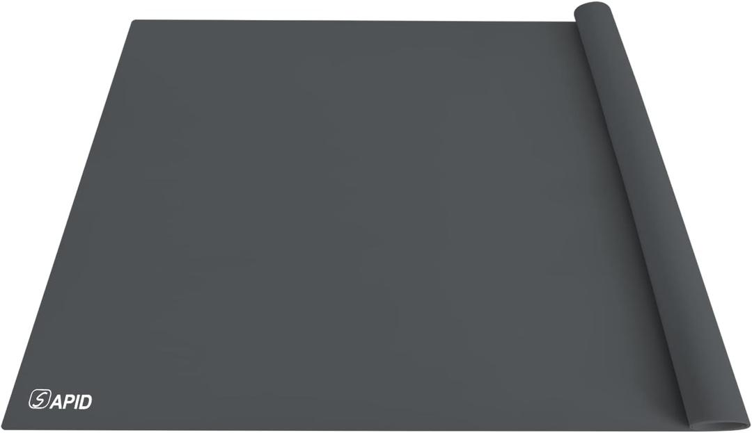 Extra Large Silicone Mat 36" x 24" Place Mats, Heat Resistant Mat for Kitchen Countertop Protector, Thick Placemats Washable Silicone Mats for Kitchen Counter Mat Dining Table Mat, Dark grey, Sapid