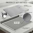 L-Shaped Stainless Steel Cutting Board for Kitchen,Small Cutting Boards 15.7x11.8 Inch Non-Slip Dishwasher Safe Double-Sided Use for Suitable for Meat, Fruits, Vegetables, BreadBaking (gift box)