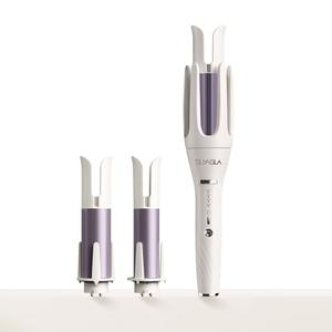 3 in 1 Automatic Curling Iron, Hair Curlers with 3 Curling Barrels (1" - 1.25" - 1.5"), Rotating Curling Iron with 3 Temp, 2-Way Rotation, 10S Fast Heating, Anti-Scald, Dual Voltage, White