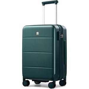 Hanke Expandable Carry On Luggage 22x14x9 Airline Approved, 20 Inch Hardside Luggage with Spinner Wheels, All-PC Hard Shell Carry-On Suitcase, Lightweight & TSA Approved (Blackish Green, 46L)