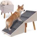 17.13" H Dog Stairs for Small Dogs, 2-in-1 Pet Steps & Ottoman - Foldable Dog Stairs for Couch, Non-Slip Wooden Pet Stairs for Puppy Senior Injured Dogs