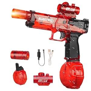 Electric Water Guns For Adults, Powerful Squirt Gun For Kids With Light Up And Large Capacity, Splash-Resistant Design Up To 28-32FT Range For Summer Swimming Pool Party Beach Outdoor Activity (Red)
