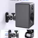Rear Speaker Wall Mount, 2 Packs Universal Mounting Bracket for Small Bookshelf Speakers, Swivel & Tilt, Works with Klipsch, Lg, Polk, Sony & Others, fits Keyhole and Thread Hole, Hold up to 32 lbs