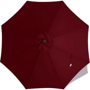 MASTERCANOPY Patio Umbrella 10 ft Replacement Canopy for 8 Ribs-Burgundy Canopy Only