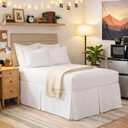 Space Maker Extra-Long 21" Drop Length Bed Skirt, Queen, White
