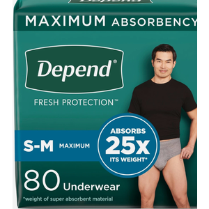 80 Count Depend Fresh Protection Adult Incontinence Underwear Small/Medium 