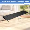 Ruedamann 1.6" Rise Rubber Threshold Ramp, Non-Slip Threshold Ramp for Doorways, Front Door Ramps for Walkers, Adjustable and Cuttable for Doorways, Curb, Scooters, Driveways, Steps, Stairs