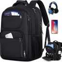 Travel Laptop Backpack, 17 Inch Extra Large Laptop Backpack with USB Charging Hole 45L Anti Theft Travel Backpack Water Resistant College Business Computer Bag Fit 17.3 Inch Laptop for Men Women Black