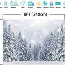 2 x Mocsicka Winter Wonderland Backdrop Winter Snowy Forest Background Frozen Trees Landscape Decoration Newborn Children Portrait Photo Studio Booth Props (8x6ft)