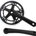 Urban Folding Bicycle Crank Set Single Tooth Disc 46T 130BCD 170mm Crankset is Suitable for Most Single Speed Bicycles (black)