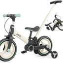 JMMD 6 in 1 Toddler Bike with Push Handle for Kids 18-60 Months, 12" Foldable Balance Bike with Training Wheels, Pedals, Brakes, Kickstand, Push Tricycle Toddler Gift & Toys for Boy & Girl