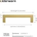 Goldenwarm 10Pack 5in Brushed Gold Cabinet Pulls Gold Cabinet Handles Gold Drawer Pulls Modern Cabinet Hardware Handles for Kitchen Cabinets